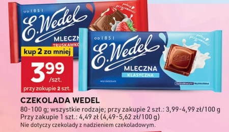E. Wedel Czekolada mleczna truskawkowa 100 g