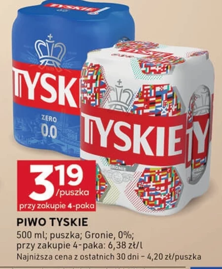 Tyskie Piwo bezalkoholowe 2 l (4 x 0,5 l)