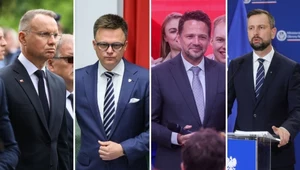 Andrzej Duda, Szymon Hołownia (Polska 2050 - Trzecia Droga), Rafał Trzaskowski (KO), Władysław Kosiniak-Kamysz (PSL-Trzecia Droga)