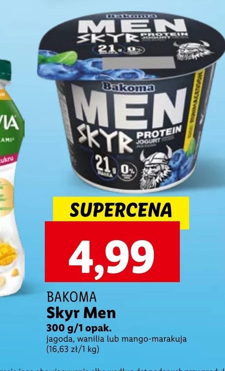 Bakoma Men Jogurt kremowy typu skyr jagodowy 300 g