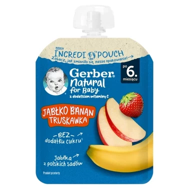 Gerber Deserek jabłko banan truskawka po 6. miesiącu 80 g - 0