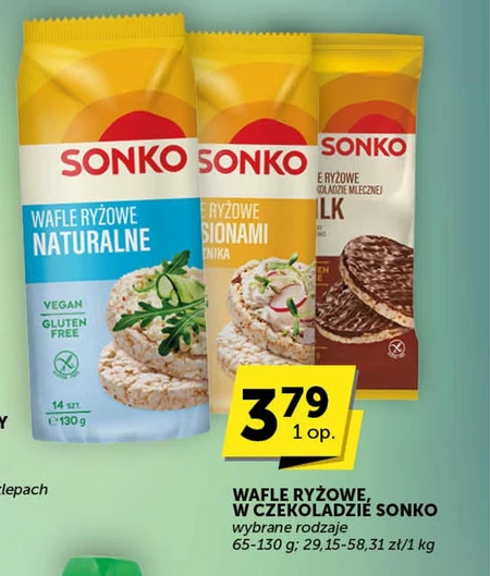 Sonko Wafle ryżowe naturalne 130 g (14 sztuk)