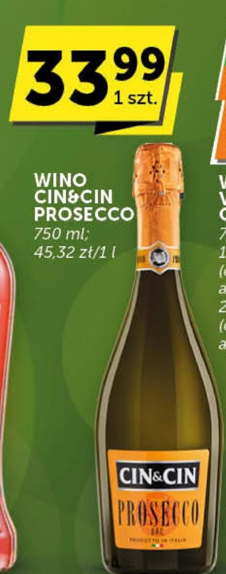 Cin&Cin Prosecco D.O.C. Wino białe wytrawne musujące włoskie 750 ml