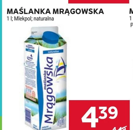 Mlekpol Maślanka Mrągowska naturalna 1 l