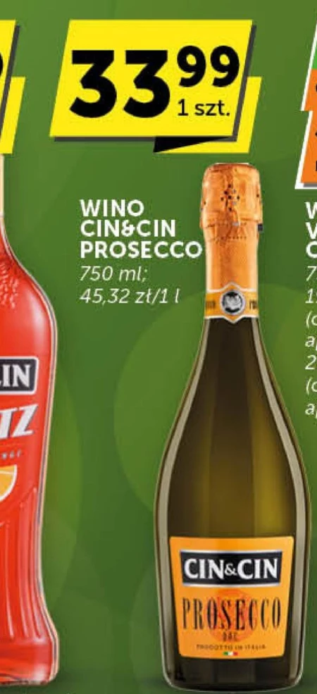 Cin&Cin Prosecco D.O.C. Wino białe wytrawne musujące włoskie 750 ml