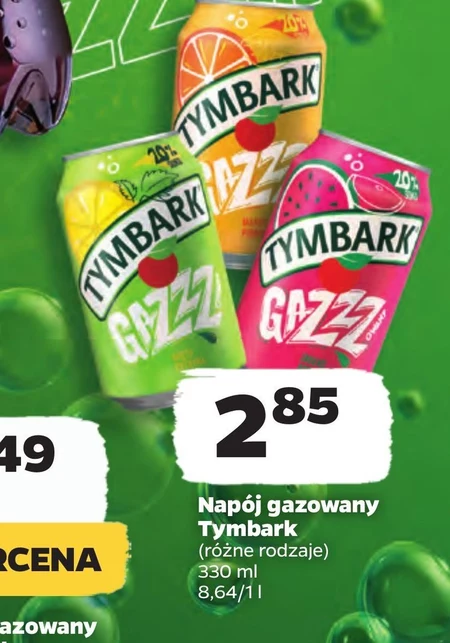 Tymbark Gazzzowany Napój gazowany jabłko arbuz 330 ml