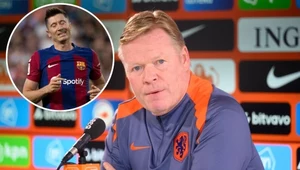 Ronald Koeman i Robert Lewandowski (na małym zdjęciu)