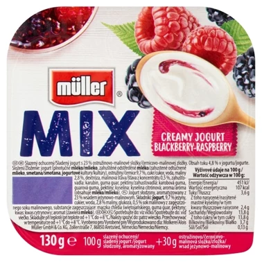 Müller Mix Blackberry-Raspberry Jogurt 130 g - 1