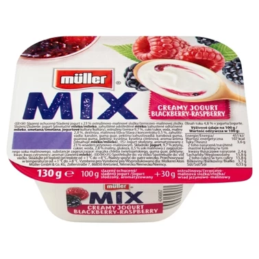 Müller Mix Blackberry-Raspberry Jogurt 130 g - 0