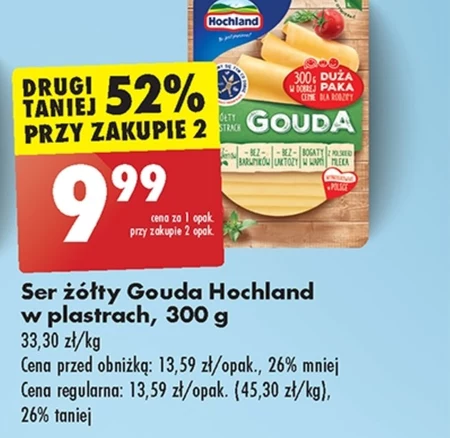 Hochland Ser żółty w plastrach gouda 300 g