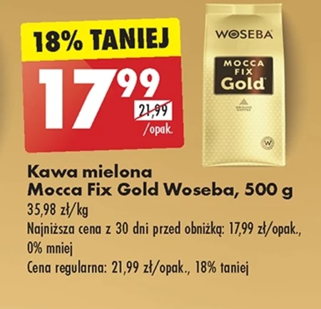 Woseba Mocca Fix Gold Kawa palona mielona 500 g