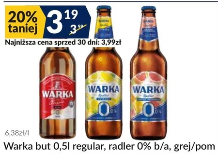 Warka Radler Mix piwa 0 % i lemoniady cytryna 500 ml