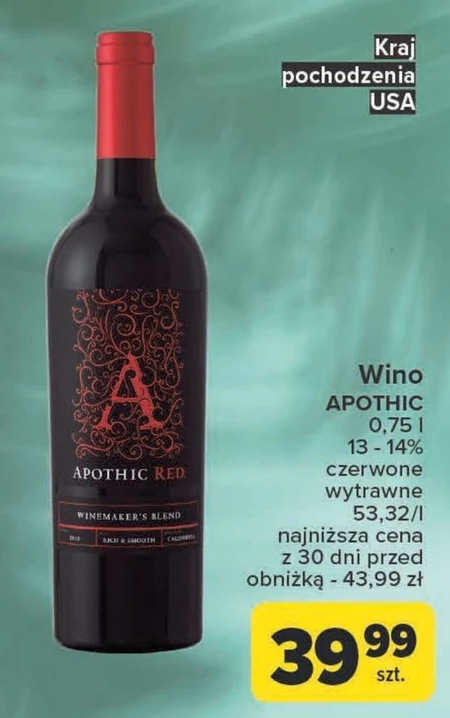 Wino wytrawne Apothic