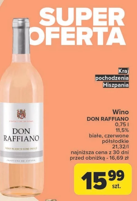 Wino półsłodkie Don Raffiano