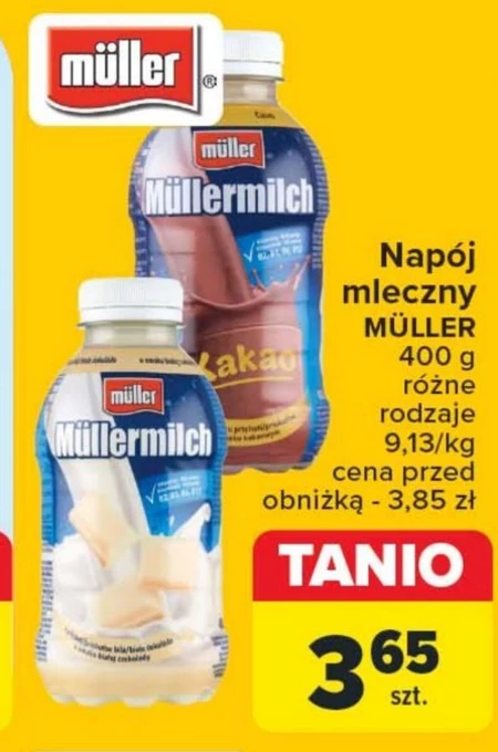 Müller Müllermilch Napój mleczny o smaku białej czekolady 400 g