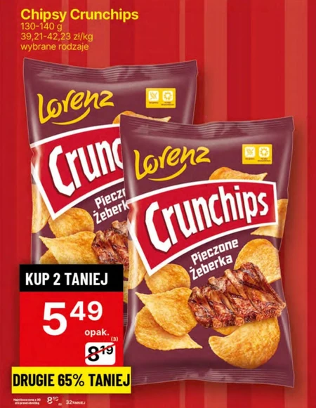 Crunchips Chipsy ziemniaczane o smaku pieczone żeberka 140 g