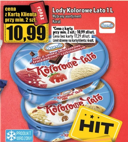 Koral Kolorowe lato Lody bakaliowe 1 l