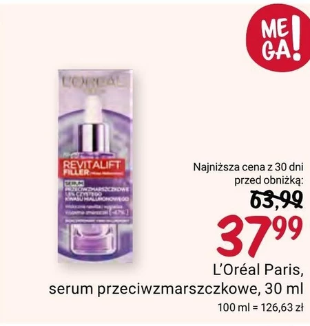 L'Oreal Paris Revitalift Filler Serum przeciwzmarszczkowe 30 ml