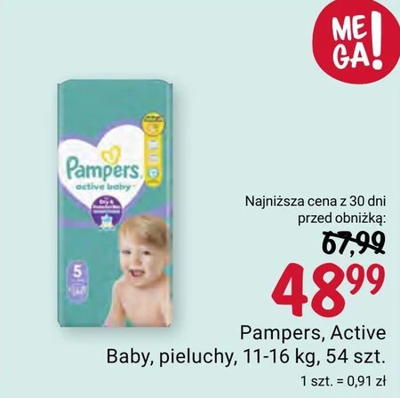 Pampers Active Baby, rozmiar 5, 54 pieluszek, 11kg-16kg
