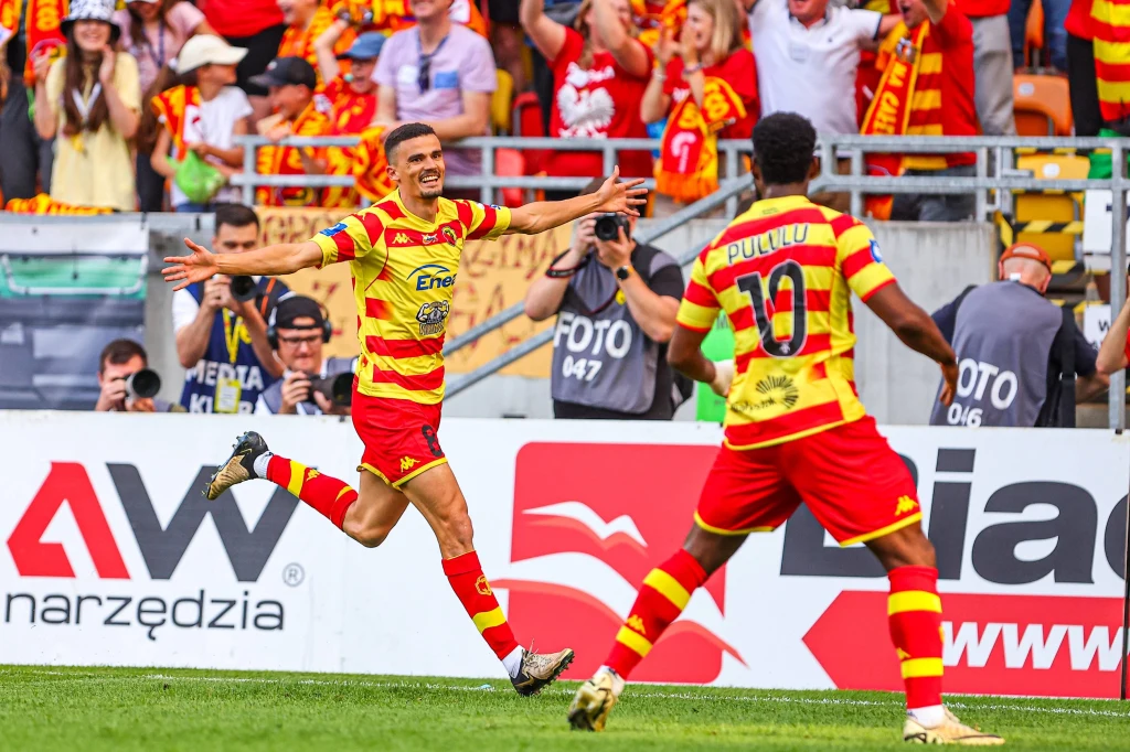 Radość piłkarzy Jagielloni Białystok Radość piłkarzy Jagielloni Białystok