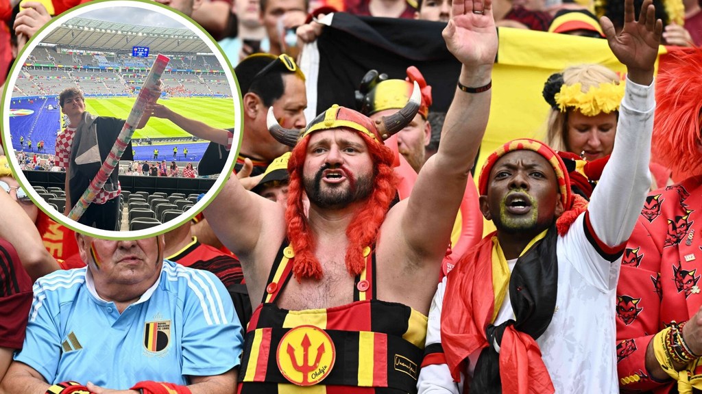 Kibice Belgii na Euro 2024 i zwrotne kubki