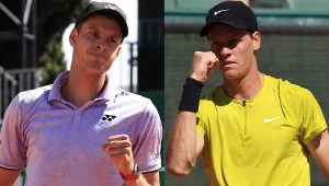 Od lewej Hubert Hurkacz i Jannik Sinner