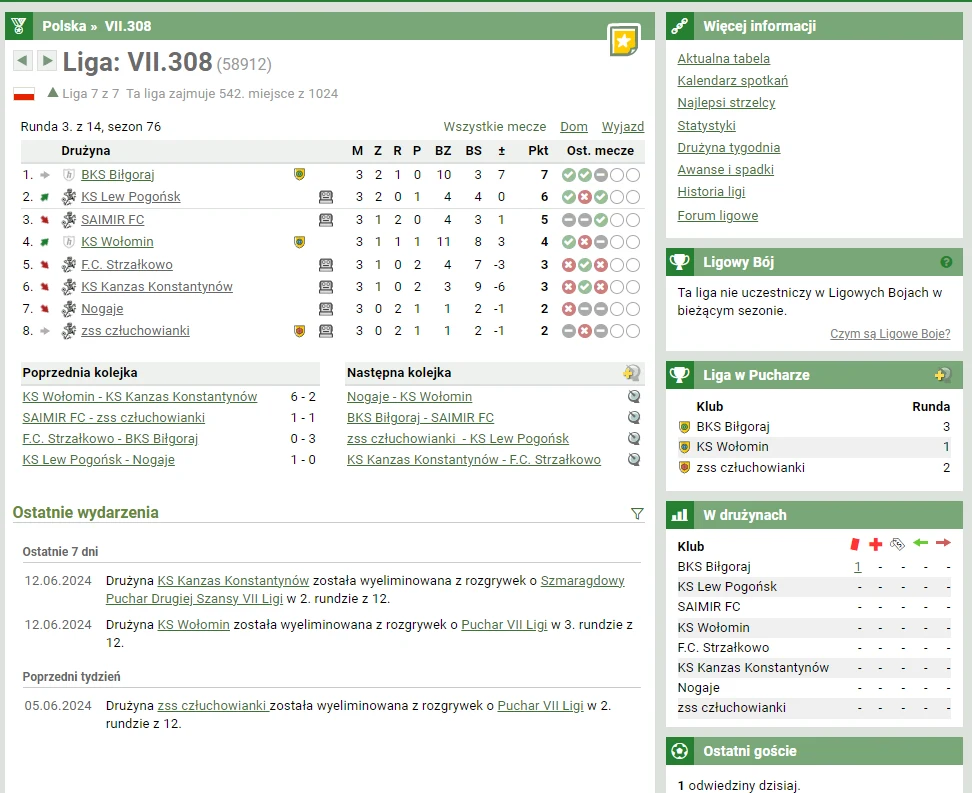 przegląd tabeli ligowej i trwających w ramach ligi rozgrywek przegląd tabeli ligowej i trwających w ramach ligi rozgrywek