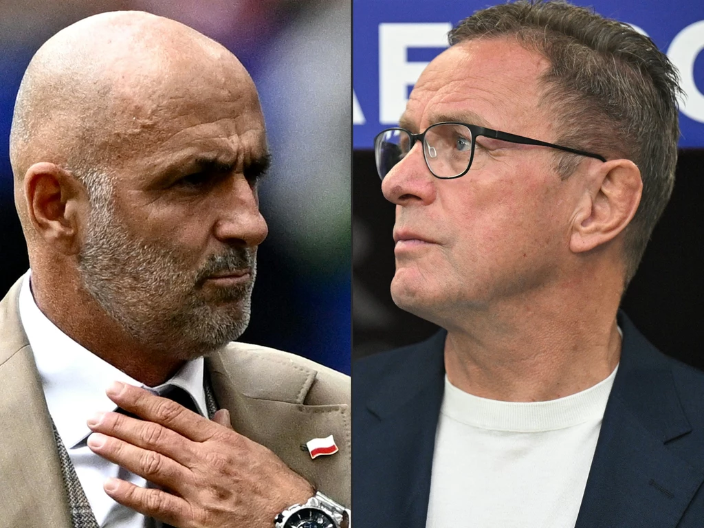 Michał Probierz, selekcjoner Polaków, i Ralf Rangnick, opiekun Austriaków