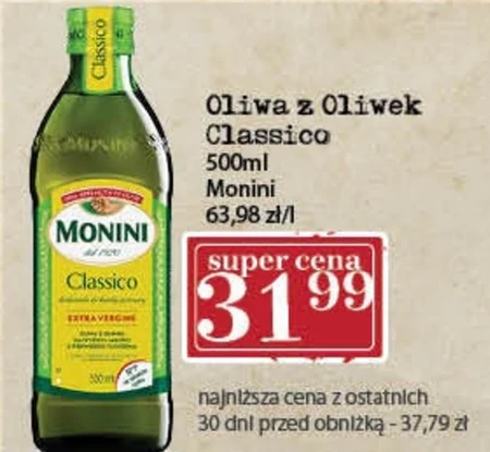 Monini Classico Oliwa z oliwek najwyższej jakości z pierwszego tłoczenia 500 ml