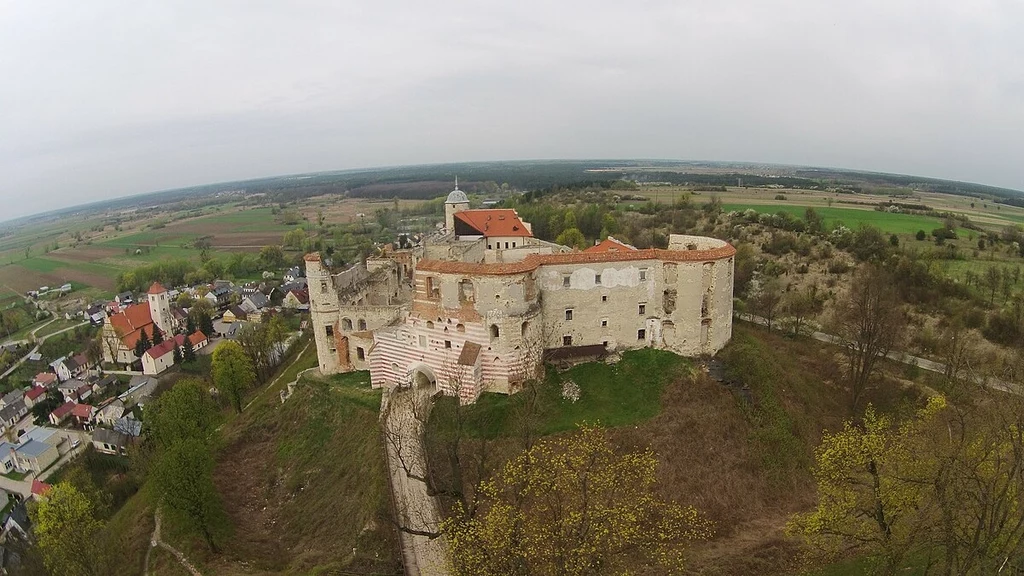 Zamek w Janowcu z lotu ptaka