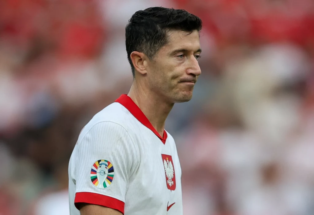 Robert Lewandowski w meczu Euro 2024 Polska - Austria Robert Lewandowski w meczu Euro 2024 Polska - Austria