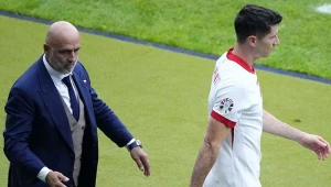 Michał Probierz i Robert Lewandowski podczas meczu z Austrią, 21.06.2024 r.