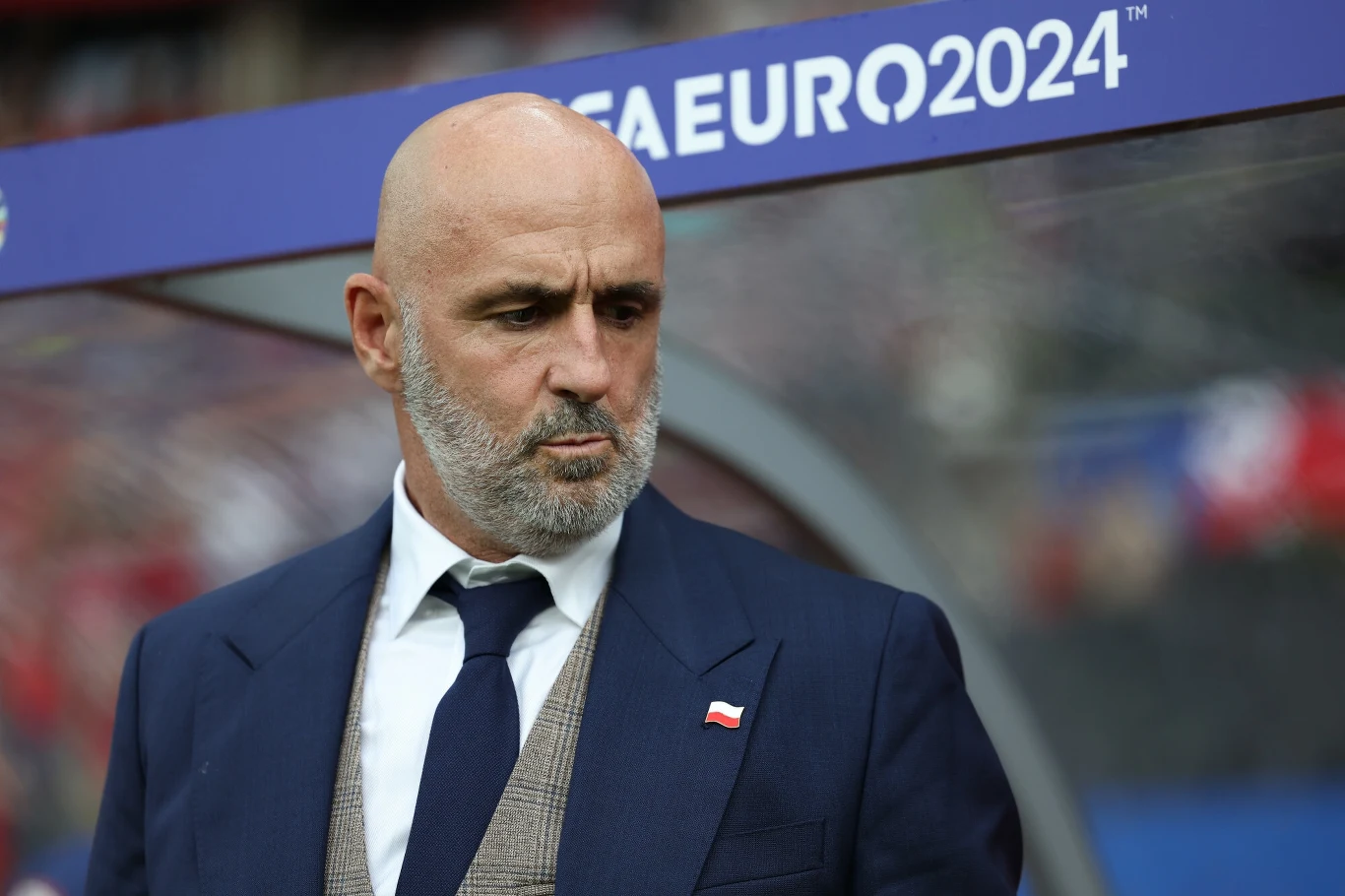 Michał Probierz podczas meczu Polska - Austria na Euro 2024