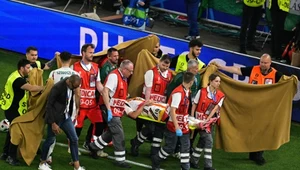 Barnabas Varga znoszony podczas meczu Szkocja - Węgry na Euro 2024