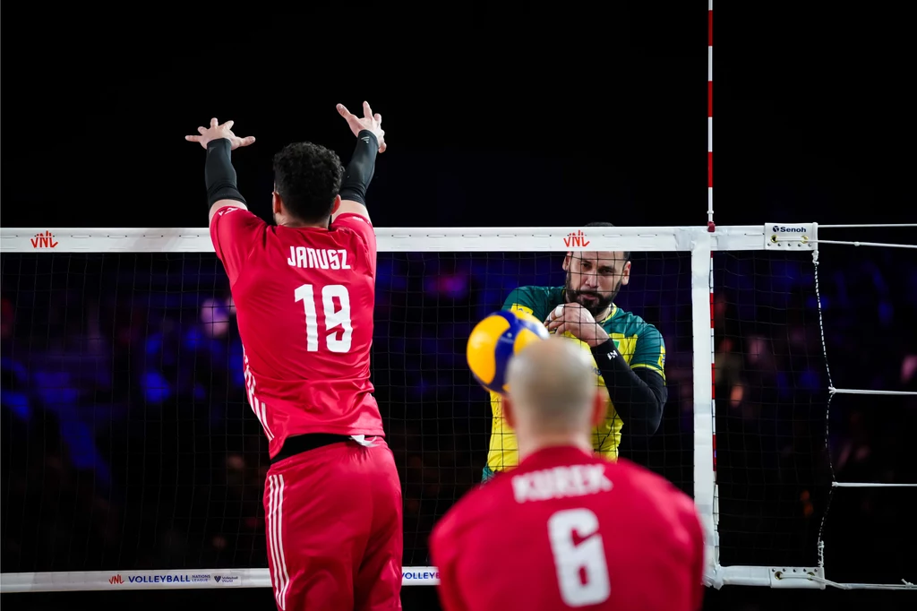 Marcin Janusz w czasie meczu Polska - Brazylia Marcin Janusz w czasie meczu Polska - Brazylia