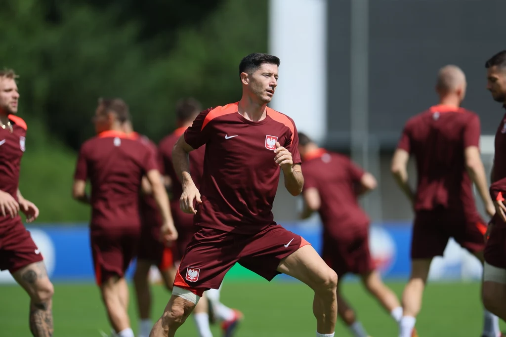 Robert Lewandowski na treningu Robert Lewandowski na treningu