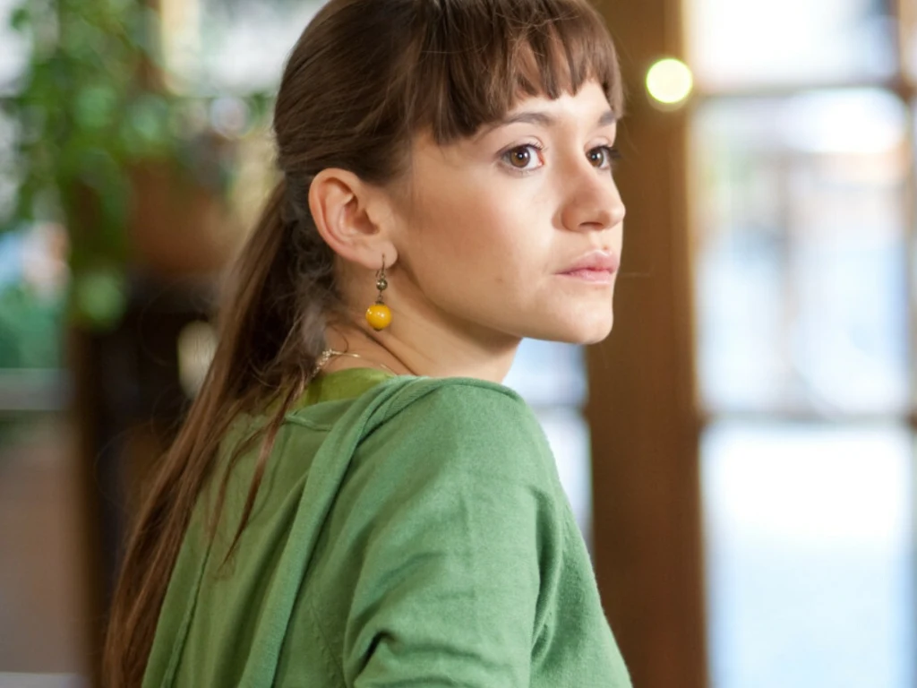 Joanna Osyda na planie serialu "Majka"