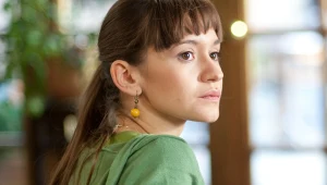 Joanna Osyda na planie serialu "Majka"