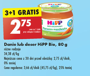 HiPP BIO Pierwsza marchewka po 4. miesiącu 80 g niska cena