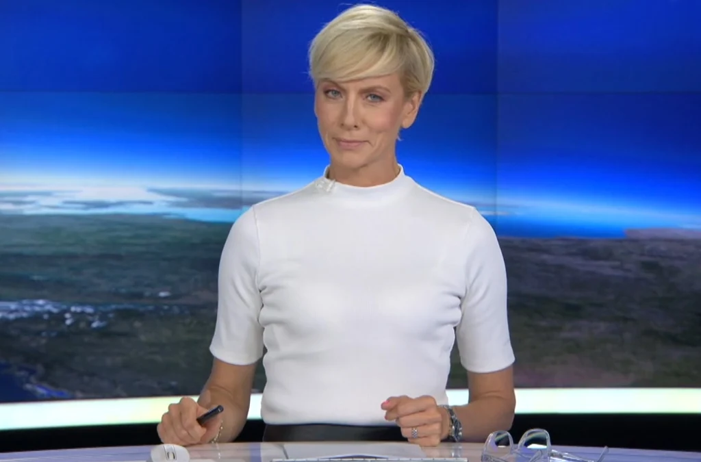 Anita Werner w "Faktach" /Screen: https://player.pl/programy-online/fakty-odcinki,516