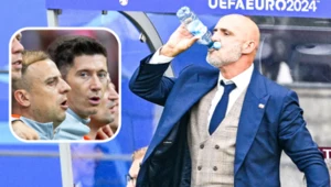 Euro 2024 - reprezentacja Polski. Na zdjęciu Kamil Grosicki, Robert Lewandowski oraz Michał Probierz