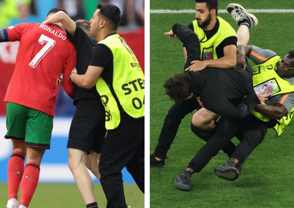 Kibice podczas Euro 2024 wdzierają się na boisko regularnie Kibice podczas Euro 2024 wdzierają się na boisko regularnie