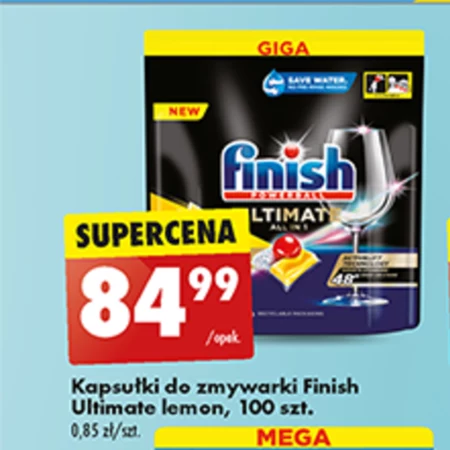 Finish Ultimate Lemon Kapsułki do mycia naczyń w zmywarce 1290 g (100 sztuk)