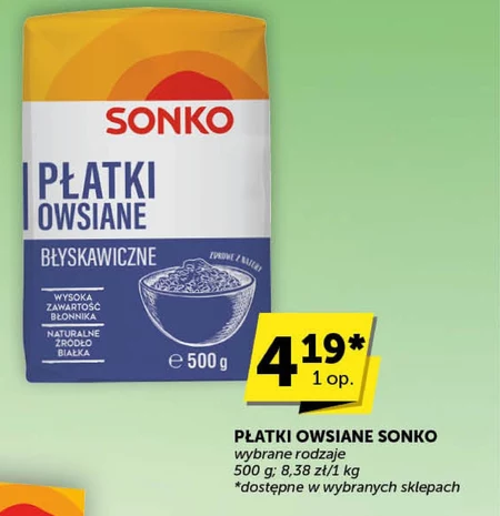 Sonko Płatki owsiane błyskawiczne ekstra 500 g