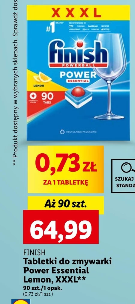 Finish Power Essential Lemon Tabletki do zmywarki 90 sztuk