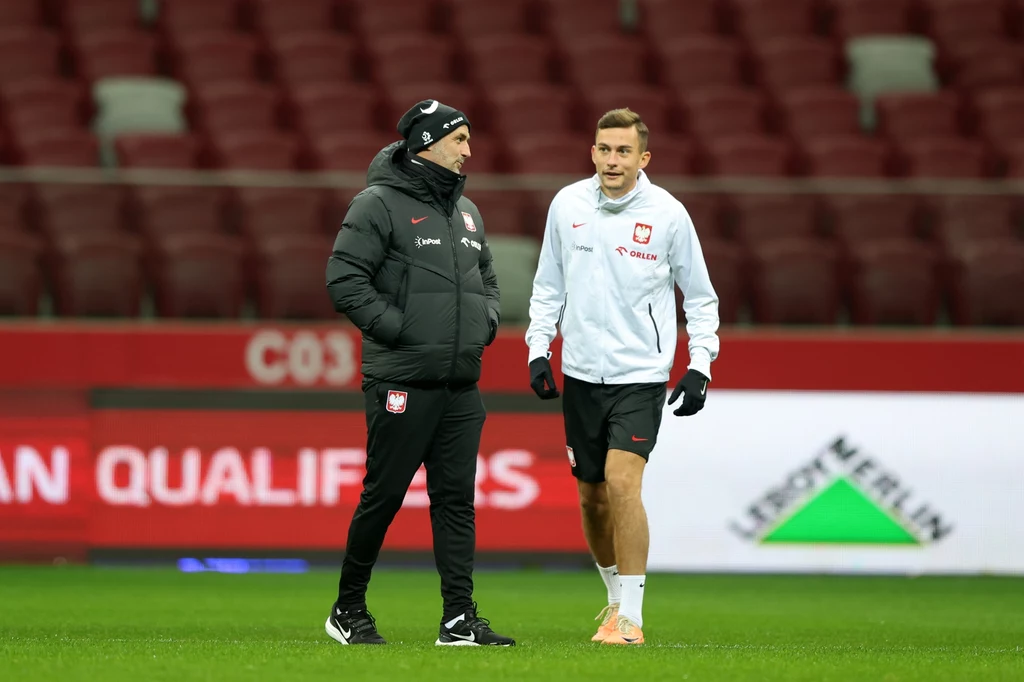 Michał Probierz i Bartłomiej Wdowik w takcie listopadowego zgrupowania kadry Michał Probierz i Bartłomiej Wdowik w takcie listopadowego zgrupowania kadry