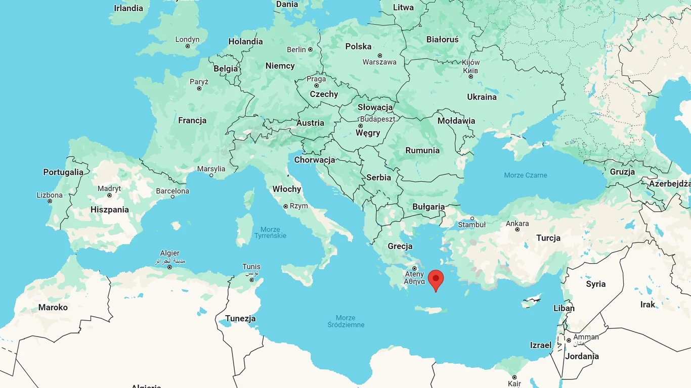 Lokalizacja wulkanu Kolumbo Lokalizacja wulkanu Kolumbo