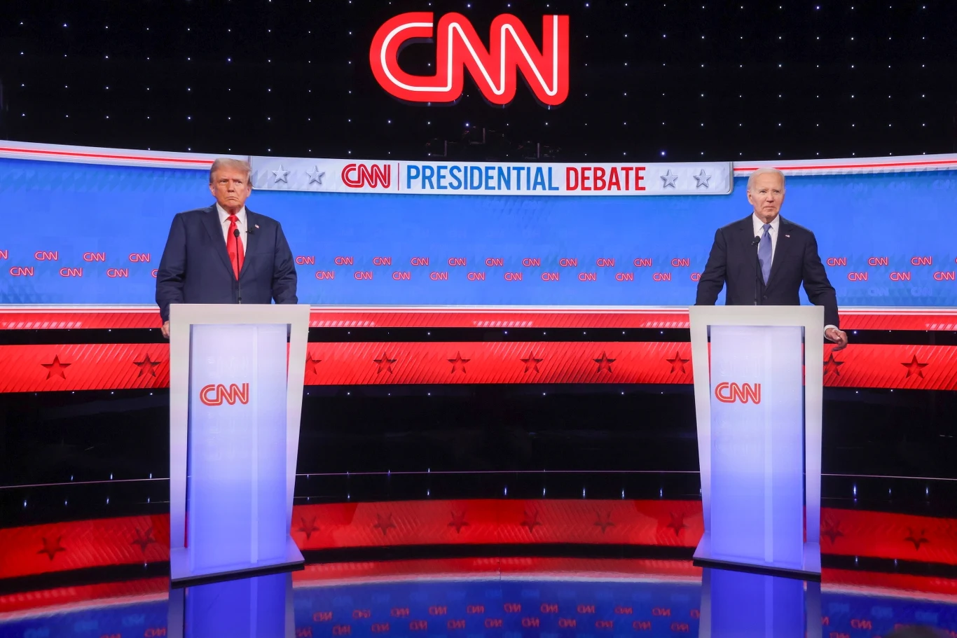 Donald Trump i Joe Biden podczas debaty prezydenckiej. Donald Trump i Joe Biden podczas debaty prezydenckiej.