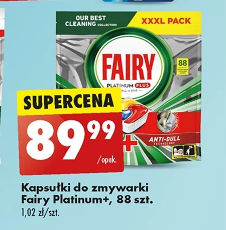 Fairy Platinum Plus Cytryna Tabletki do zmywarki All In One, 88 tabletek