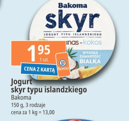 Bakoma Skyr Jogurt typu islandzkiego ananas-kokos 150 g